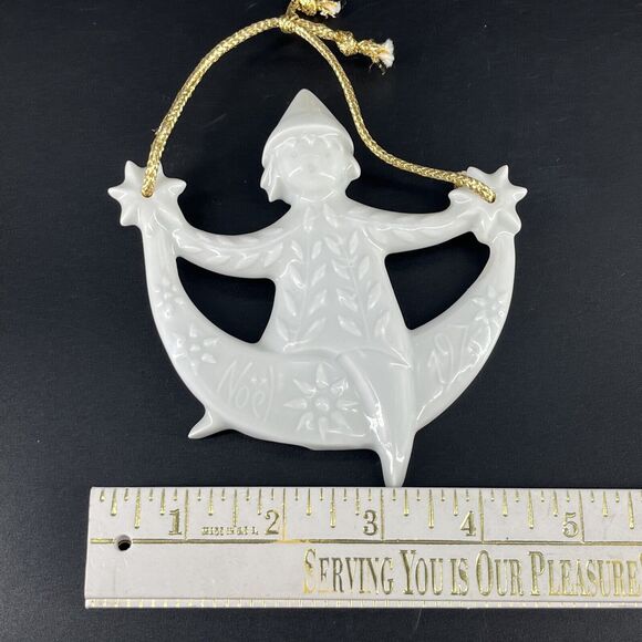 Vintage Haviland Limoges 1975 Porcelain Sparkling Angel Noel Christmas Ornament - Picture 8 of 10